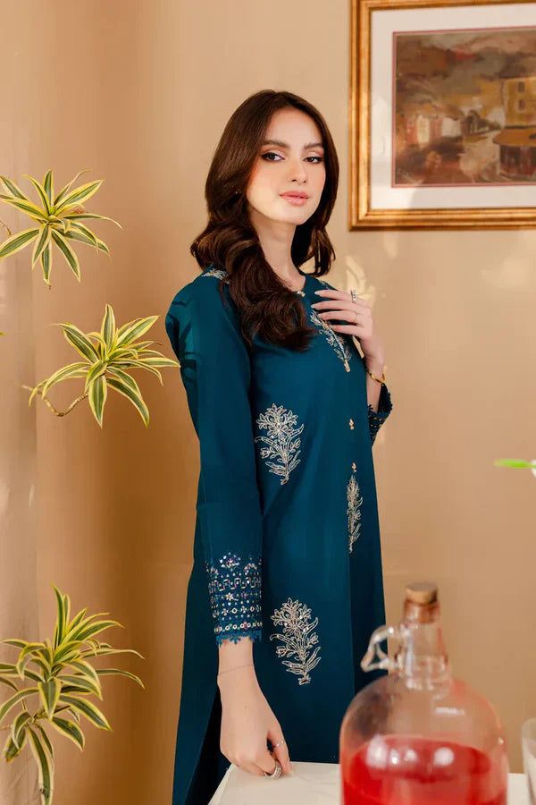 2PC DHANAK SEQUIN EMBROIDERED SHIRT WITH DHANAK TROUSER