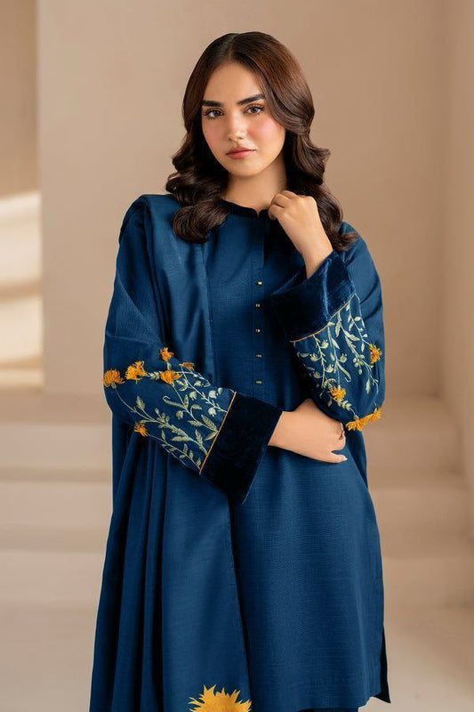 3pcs Shirt embroidered Sleeve embroidered Dhanak embroidered shawl