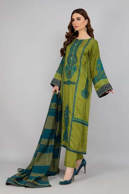 Lawn Stuff Front Heavy Embroidered Sleeves Embroidered Printed Organza Dupatta